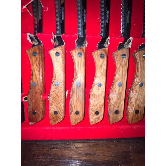 Viking 6-Pc Steak Knife Set With Super Molybdenum Stainless Steel Blades & Wood - Picture 3 of 8